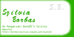 szilvia borbas business card